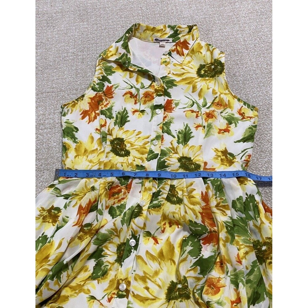 Womens Vintage db Fit & Flare Collared Floral Lined Dress Size 12 - Picture 15 of 16